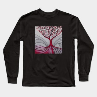 Lone Tree in Red and Gray Long Sleeve T-Shirt